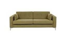 Brooklyn Large Fabric Sofa with Metal Feet - Olive